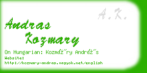 andras kozmary business card